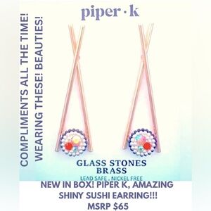 NIB! PIPER K STUD DROP SUSHI EARRINGS! HOW FRIGGIN CUTE ARE THESE?!!! 5 ⭐️’S